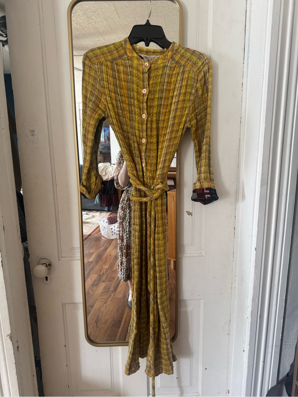 Ace & Jig Mustard Plaid Midi Dress
